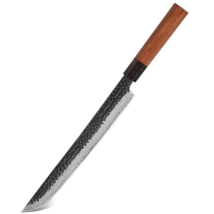 TURWHO 10.5" Hand Forged Japanese Damascus Steel Kitchen Chef Knives DIY Handle Fish Fillet Sushi Salmon Sashimi Slicing Knife