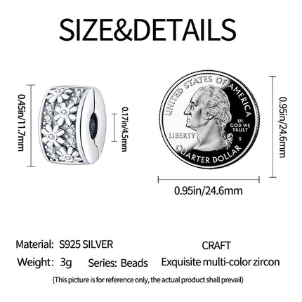 925 Sterling Silver Buckle Ring Series Charms Pendant with Cubic Zirconia, Fit DIY Bracelet Necklace Gift for Her, Sterling Silver Pendant