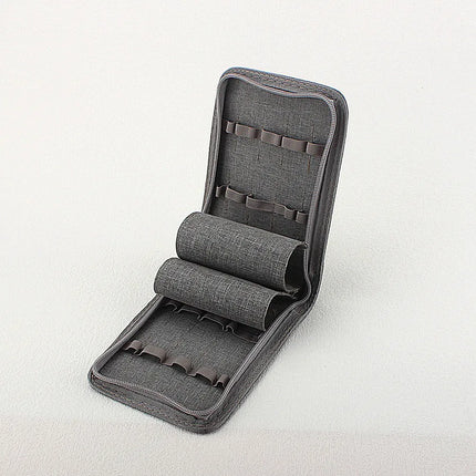 48 Slots Fountain Pen Case Pencil Case Pouch Bag Canvas Case for 10/24/ Pens Black, Blue, Gray