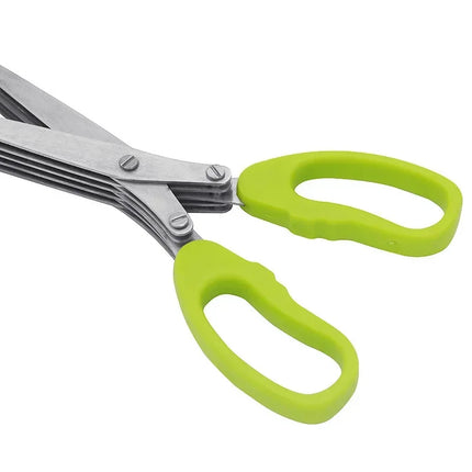 5 Blade Herb Scissors Multifunctional Multi Layers Stainless Steel Knives Kitchen Scissors Scallion Cutter Kitchen Accessories