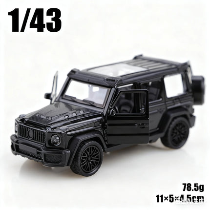 1/43 scale die-cast metal new Little G pullback off-road vehicle, three-door alloy model, boy's toy, decoration.
