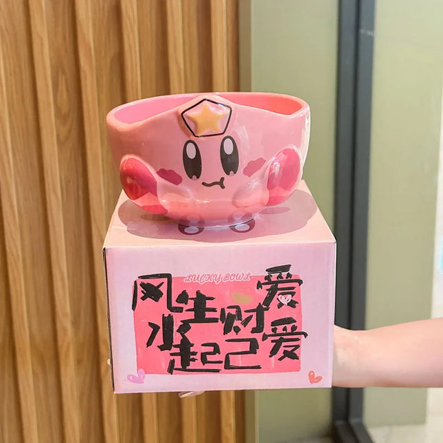 Cute Star Kirby Cartoon Peripheral Ceramic Rice Bowl Personal Dining Bowl Special Beautiful Bowl Children'S High End Home Furnis