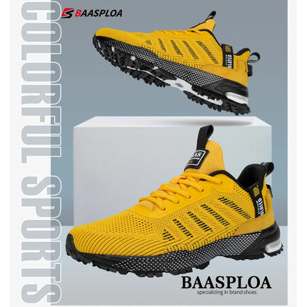 Baasploa Men Running Shoes Lightweight Breathable Jogging Sport Shoes Male Lace-up Fashion Comfort Casual Sneakers Non-slip