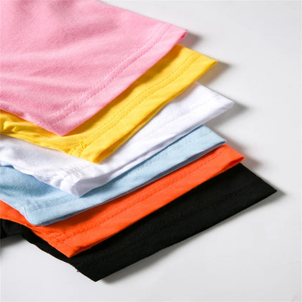 Children Solid color Short sleeve Suitable for boys girls top 3-12 Age Toddle T-shirts summer casual  white pink black clothing