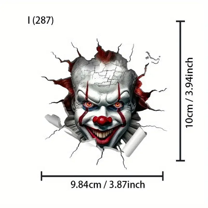 Festive 3D Clown Bumper Sticker - PVC Material - Perfect for Car, Motorcycle, And Luggage