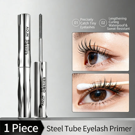 Black Waterproof Metallic Tube Mascara Silk Fiber Long Curling Non-Clumping Eyelash Extensions Spiral Makeup for Eyes