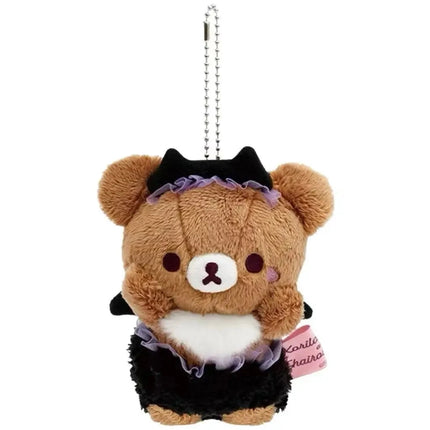 Kawaii Halloween Little Rilakkuma Plush Doll Keychains angel Pink bunny Devil relaxe Bear Sister Korilakkuma Bear Bag Pendant