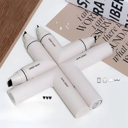 Waterproof Double-Wing Integrated Eyeliner Stamp - Sweat Proof & Long Lasting Easy to Use for Beginners Lazy Makeup Stencil
