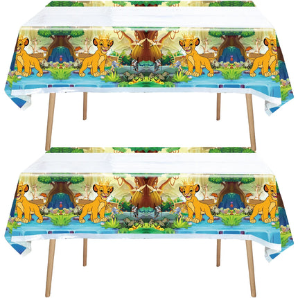 1/2/3/5/10pcs Lion King Simba Disposable Plastic Tablecloth 108x180cm Jungle Kids Birthday Party Table Cover Supplies