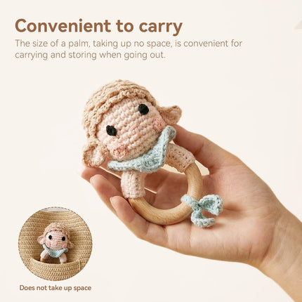 Handmade Crochet Baby Rattle – Soft Bell Toy for Newborn, Palm-Sized, Easy to Carry, Sensory & Parent-Child Interactive Play