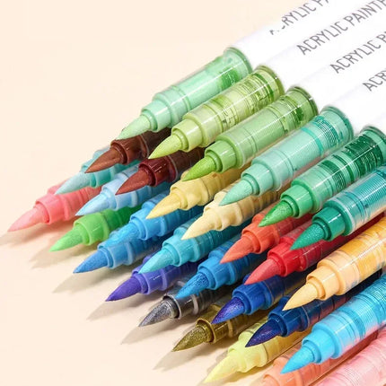LANGUO 207/9 Colors Direct Liquid Acrylic Marker Soft Brush Paint Pen For Manga Graffiti Crafts Art School Supplies Stationery