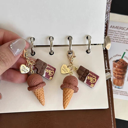 1PC Creative Unique Doughnut Bread Coffee Phone Charm Strap Pendant Lanyard Simulated Food Toys Keychain Bag Accessories Gift