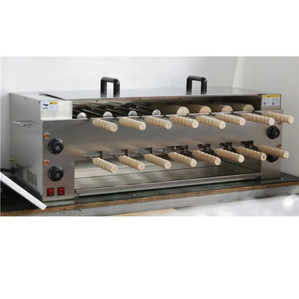Chimney Cake Oven 6KW Crepe Grill Machine 220V/110V Stainless Steel Bread Roll Ice Cream Cone Cotolacachi Waffle Maker