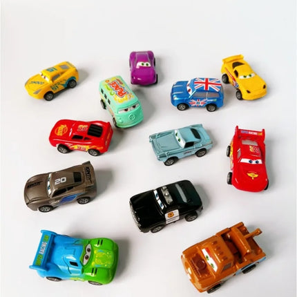 12pcs/Set Disney Pixar Cars Lightning Mcqueen Jackson Storm Mater Pvc Model Back-Force Car Toy For Kids festival Gift Set