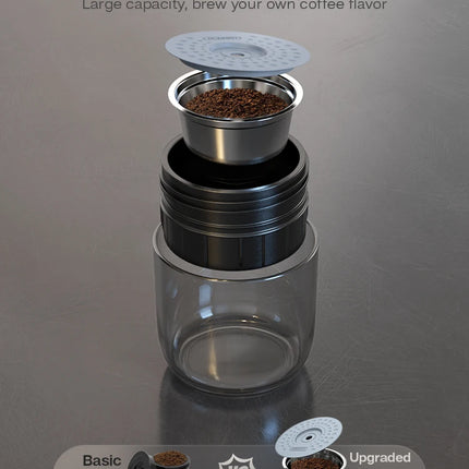 HiBREW Portable Coffee Machine Expresso Coffee Maker Fit Nexpresso Capsule Coffee Powder for Car Camping & Home Heat Water H4A