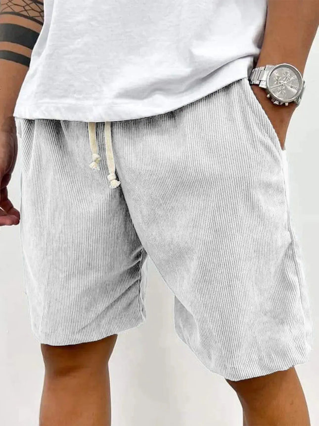 Vintage Cargo Shorts Men's Summer Trendy Retro Corduroy Short Pants Men's Casual Solid Color Shorts Sports Breathable Sweatpants