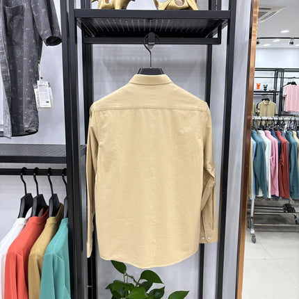 100% Cotton Corduroy Shirt - Green Long Sleeve M-4XL - Spring Autumn Slim Fit Candy Color Collection