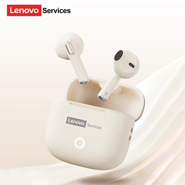 New Lenovo LE220 TWS Bluetooth 6.0 Leather Earphones Ultra-low Latency Wireless In Ear Headphones ENC Noise Reduction Earbuds