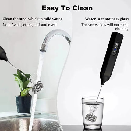 Mini Milk Frother USB Rechargeable Handheld Automatic Rotary Milk Foam Maker for Coffee Latte Cappuccino Maker Electric Blender