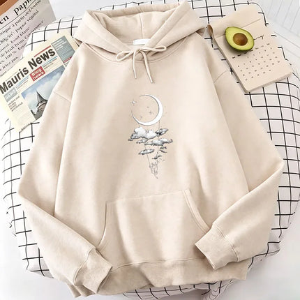 Fashion Moon Harajuku Print Hoodies Spring Autumn Winter Casual Hoodies Sweatshirts Men Women Tops Vintage Hoodie Sweatshirt