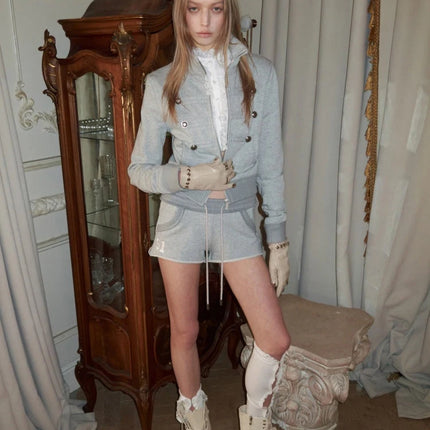 In early spring, the new short slim ladies coat Napoleon ins retro style, solid color and simple personality street fashion.