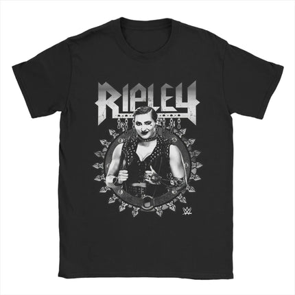 Rhea Ripley B4B Edition T Shirt Men's Cotton Clothes Harajuku  Round Neck Short Sleeve