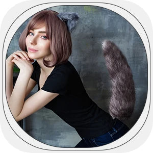 Natural Fox Fur Tail Keychain Furry Y2k Beautiful Accessory Fox Tail Keychain Length 40 Cm Car Keychains for Women