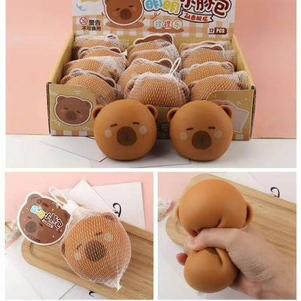 1PCS Cute Capybara Squishy Stress Relief Toy Cute Cartoon Animal Squeeze Fidget Toys,  Playing Funny Dolls Birthday Gift