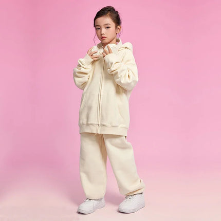 1-10Years Kids Baby Boys Girls Clothes Toddler Fleece Hoodie Winter Sweatshirt Tops Outfits Children Solid Zipper Coat Clothing