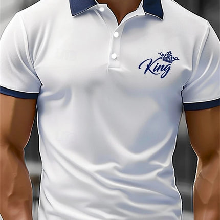 Simple Trend King Graphic Polo Shirts For Men Summer Fashion Streetwear Hip Hop 3D Printed Polo Shirt Cool Oversized Lapel Tops