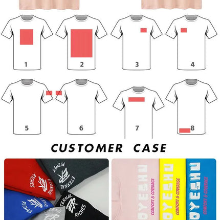 Customized Printed Leisure T-Shirt Tee DIY Your Own Design Like Photo Or Logo White T-shirt Fashion Custom Men's Tops T-shirt