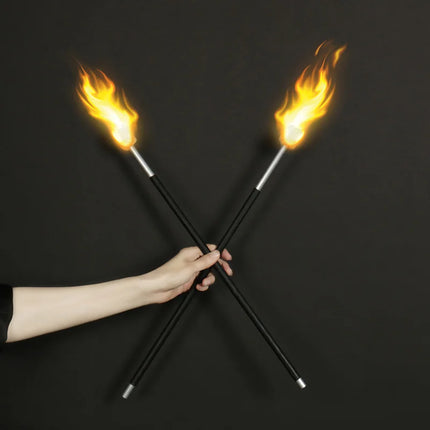 pair Swallowing Fire Torch acrobatic performance Swallowing torches by mouth magic tricks Magician Bar Illusion  prop
