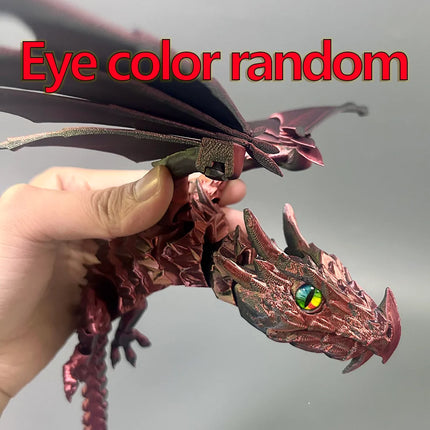 42Cm/16.54In Finger-Biting Dragon Moveable Joints Animal Model Home Desktop Decoration Ornament Gift Collectible Statue