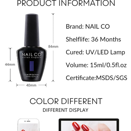NAILCO Red Colors Series 15ML Nail Gel Polish Nail Supplies Semi Permanent For Nail Art Manicure Soak Off LED UV Hybrid Varnish
