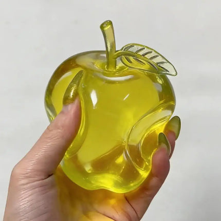 Squishy Green Apple Stress Relief Toy Soft Transparent Slow Rebound Squeeze Toy Decompression Fidget Toy for Adults & Kids