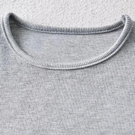 Casual Summer Woman Skinny Fit T-shirt Tight Short-Sleeve O-neck Tee Basic Solid Crop Tops T Shirt