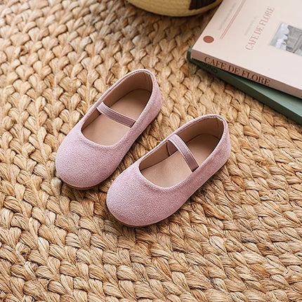 New Girl Dresses Casual Shoes Simple Fashion Children Leather Shoes Solid Color Spring Autumn Kids Princess Ballet Flat Shoes