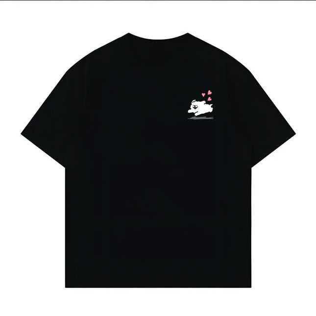 2025 New Summer Snoopy T Shirt Cartoon Short Sleeved Tees Tops Harajuku T-shirt Women Streetwear Pullover Clothes Men's Clothing