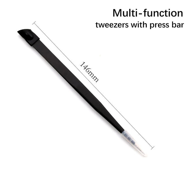 14.6cm Long Multi-function Double Sided Tweezers Silicone Pressing Head Nail Tweezers Sticker Rhinestones Picker Manicure Tools