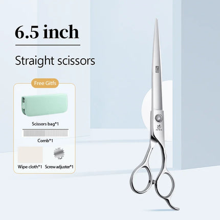 Fenice  Professional Home Pets Grooming Set 6//6.5/7/7.5 Inch Bearing Screw Straight Curved Thinning Chunker Shears for Dogs/Cat