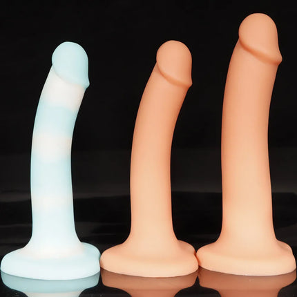 Little Thin Dick Realistic Dildo Anal for The Beginner Soft Silicone Penis with Lovely Heart Shaped Suction Cup Anal Sex Toys