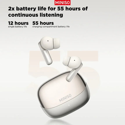 MINISO MS106 Bluetooth Earphone TWS Wireless Headphones Long Battery Life Sports Earphones Noise Reduction Comfortable Earbud