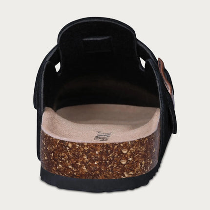Kidmi New Women Clogs Men Clogs Suede Slippers Fashion Cork Footbed Leather Slippers Classic Mules Soft Antiskid House Slippers