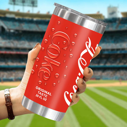 20oz Cherry  Lemon Orange juice Coke Can Vacuum cup Double Stainless Steel Water Bottle with Straw for Hot or Cold Drink Tumbler