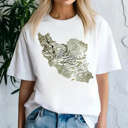 Fashion Iran Tshirt Women Tshirt Female Funny Clothing T-shirt Clothing Street Tops Tees Aesthetic Clothes