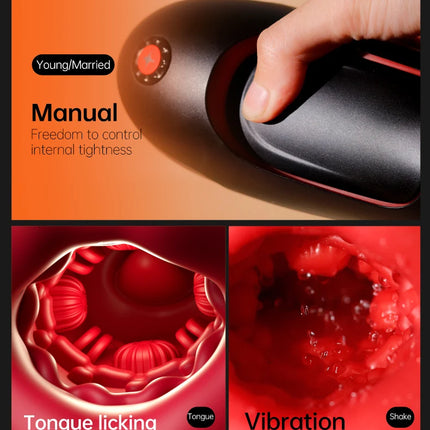 Male Masturbator Deep Throat Mouth Blowjob Vibrator Penis Pump 360° Wrapped 9 Frequency Vibration APP Control Sex Toys for Men