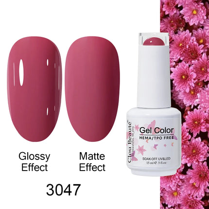 Clou Beaute 15ml HEMA TPO FREE Color Gel Nail Polish Nude Pink Red Green Collection Nail Gel Polish Glitter Soak Off UV LED Gel