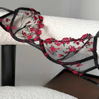 Black red - bra only / L