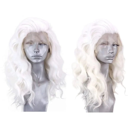 White Ombre Pink Short Bob Body Wave Lace Front Wig Synthetic And Blend 13x4 HD Glueless Heat Resistant Wig On Clearance Sale