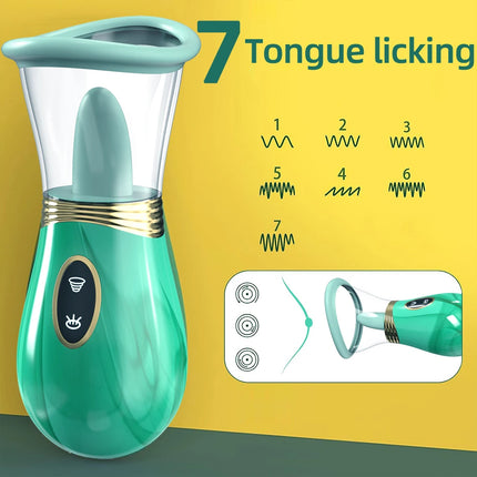 Clit Tongue Licking Vibrator Female Sex Toys for Women Mouth Biting Oral Clitoris Stimulator Sucking Nipple Orgasm Adult Product